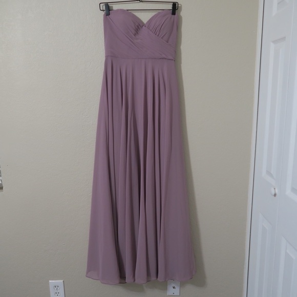 Jenny Yoo Annabelle Dress Strapless Maxi A-line Bridesmaid Prom‎ Wedding Purple - Picture 2 of 13